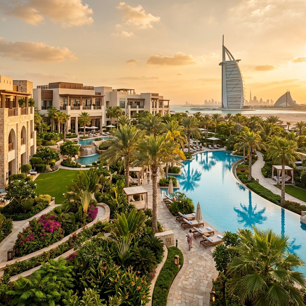 Landscape project in Dubai with exported Thai palms